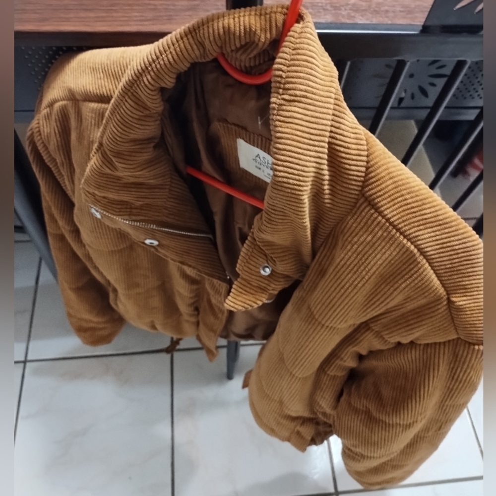 Ashley by 26 international L Crop Camel Corduroy Jacket